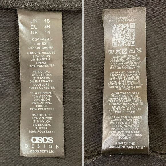 ASOS Design Cutout Halter Midi Dress Black Size 14 - Picture 11 of 12